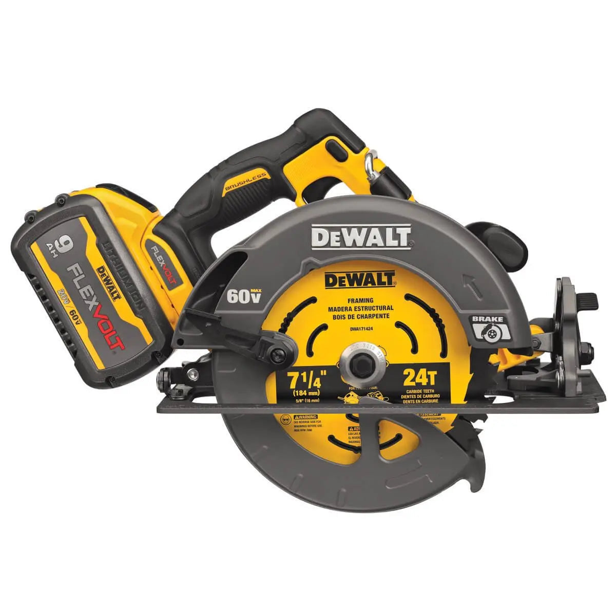 DEWALT DCS578X2-FLEXVOLT 60V MAX* Brushless7-1/4 in. Cordless Circular Saw with Brake Kit