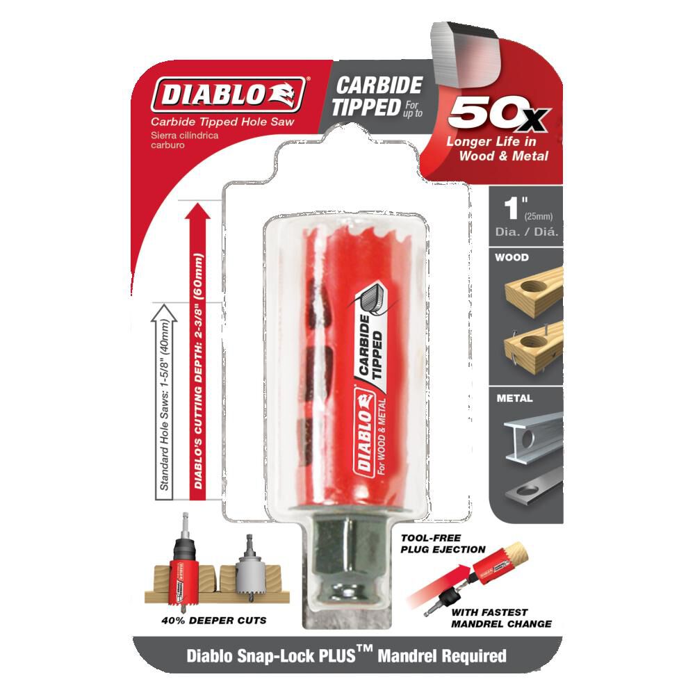 DIABLO DHS1000CT - 1" Carbide‑Tipped Wood