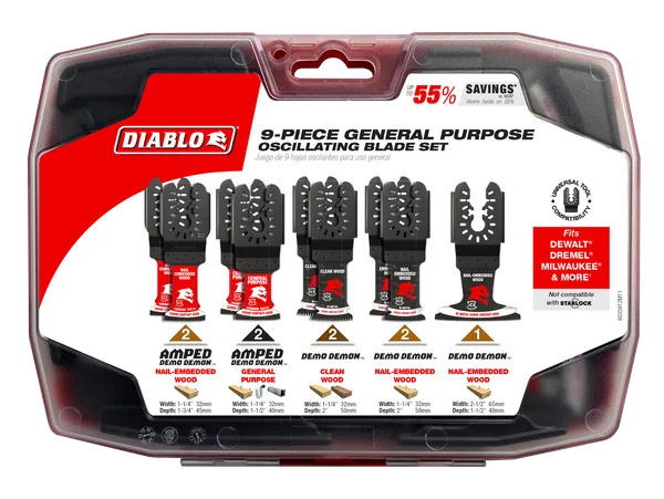 Diablo DOU9S - Universal Fit General Purpose Oscillating Blade Set (9-pc)