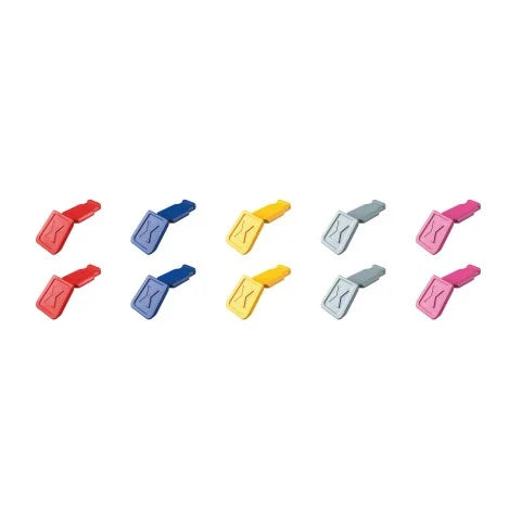 Knipex 00611001SBA - 10 Pc KNIPEXTEND ColorCoded Clips (Red, Blue, Yellow, Light Gray, Magenta)