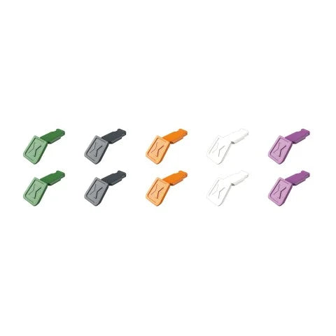 Knipex 00611002SBA - 10 Pc KNIPEXTEND ColorCoded Clips (Green, Dark Gray, Orange, White, Violet)