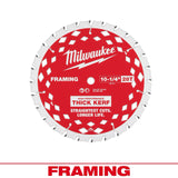 Milwaukee 48-40-1048 - 10-1/4” 28T Thick Kerf Framing Circular Saw Blade