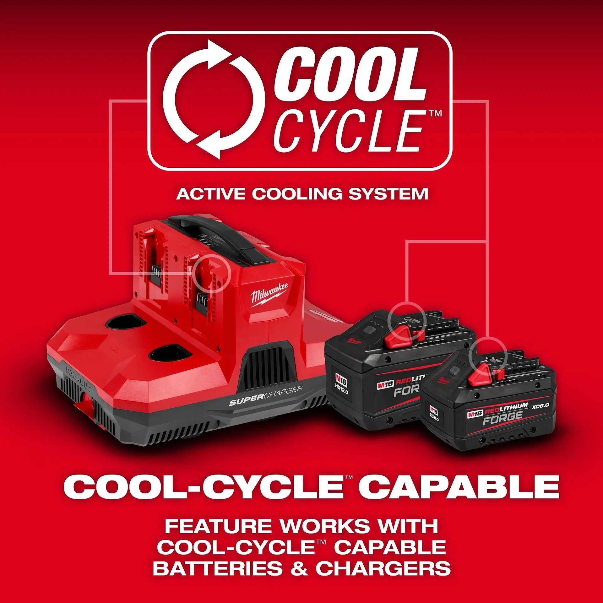 Milwaukee 48-59-1818 - M18™ & M12™ Four Bay Simultaneous Super Charger w/ PACKOUT™ Compatibility