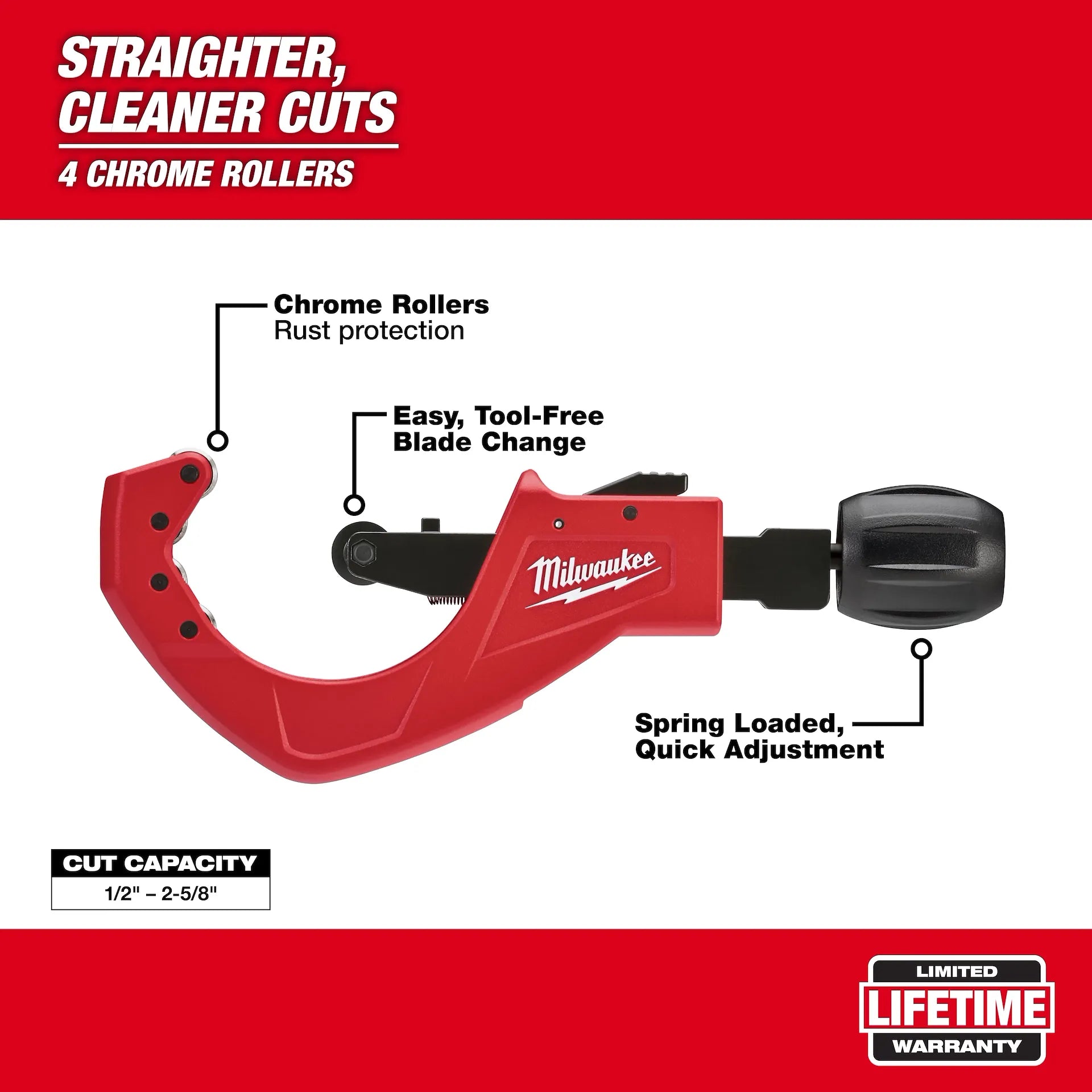 Milwaukee 48-22-4253 - 2-1/2" Quick Adjust Copper Tubing Cutter