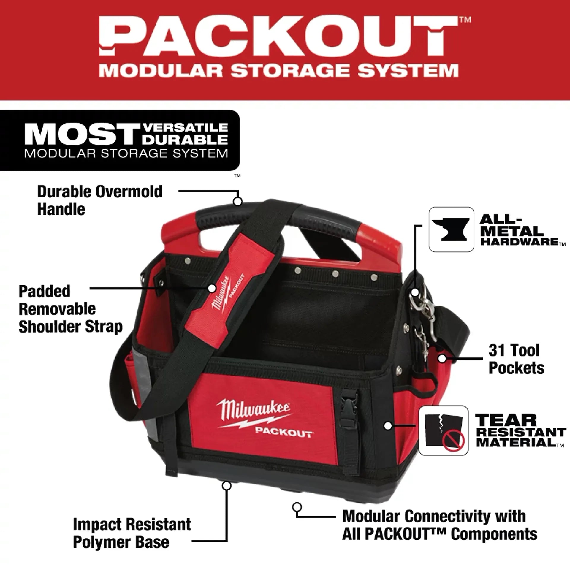 Milwaukee 48-22-8315 - 15" PACKOUT™ Tote