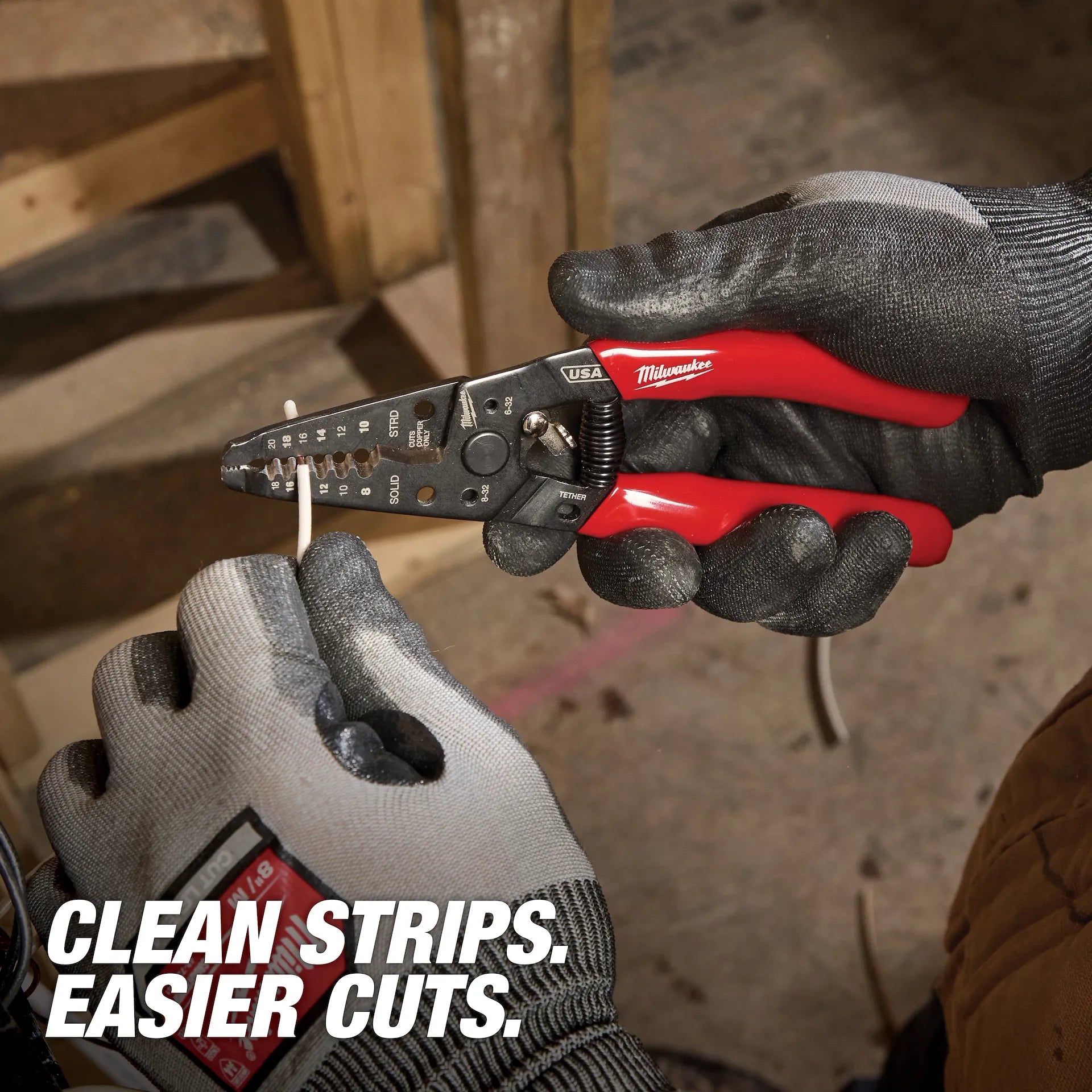 Milwaukee MT702 - 8-20 AWG Dipped Grip Wire Stripper & Cutter (USA)