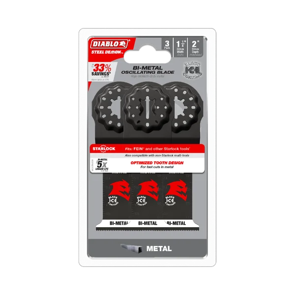 Diablo DOS125BF3 - 1-1/4" Steel Demon™ Starlock Bi-Metal Oscillating Blade for Metal (3-pk)