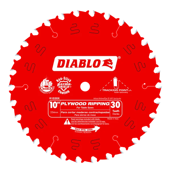 Diablo D1030X - 10" x 30-Teeth Plywood Ripping Saw Blade