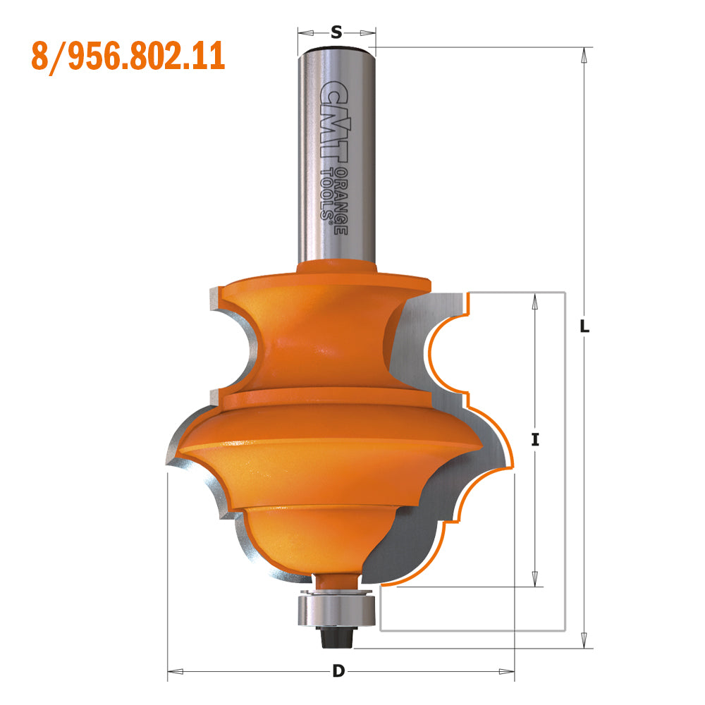 CMT 856.802.11 - 1/2" Shank Multiprofile Router BIt