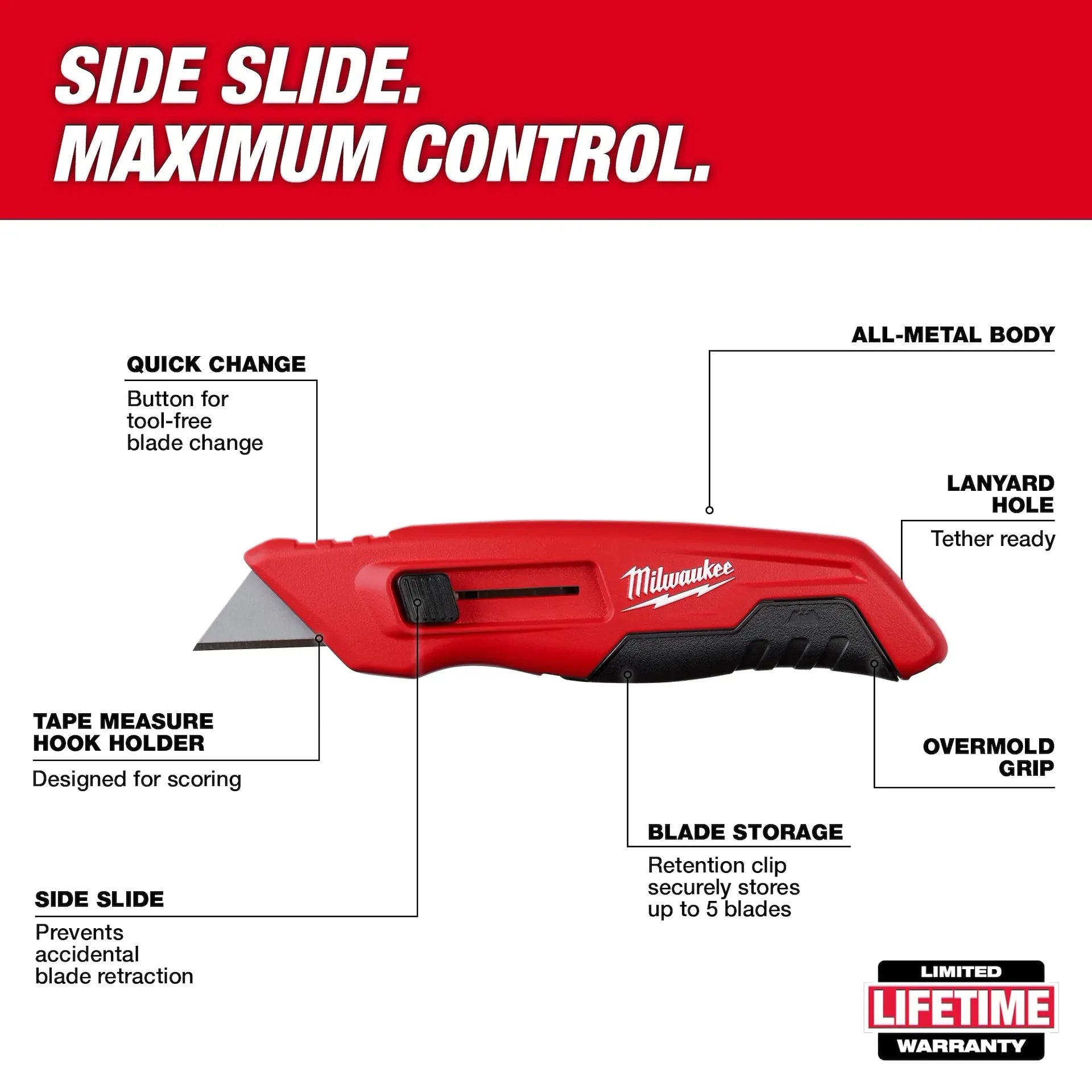 Milwaukee 48-22-1515 - Side Sliding Utility Knife