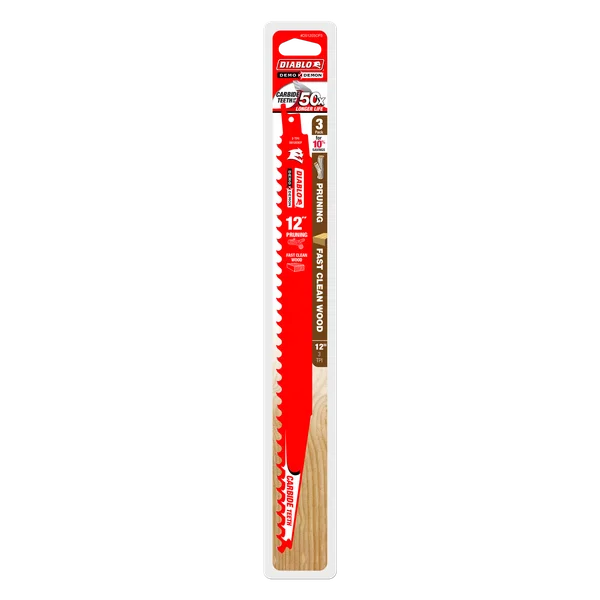 Diablo DS1203CP3 - 12" 3TPI Demo Demon™ Carbide Teeth Reciprocating Saw Blades for Pruning and Clean Wood (3-pk)
