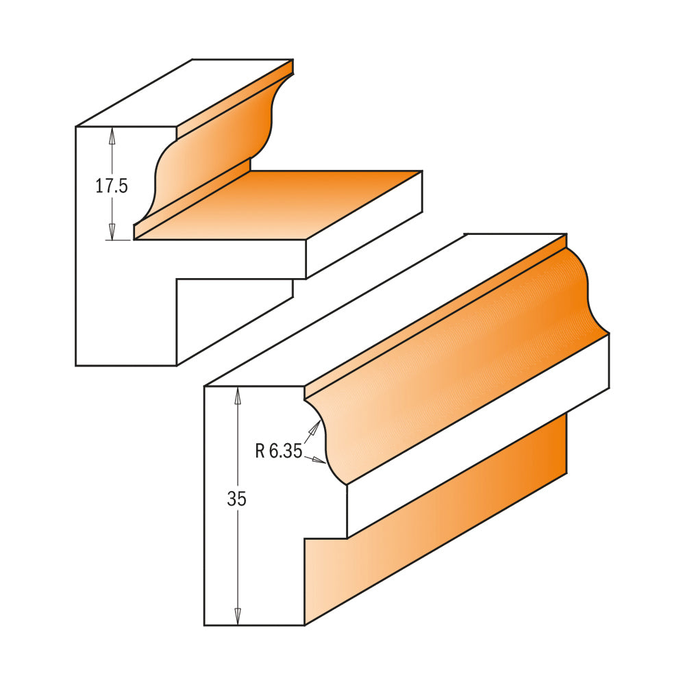 CMT 855.801.11 - 1/2" Shank Window Sash Router Bit Set