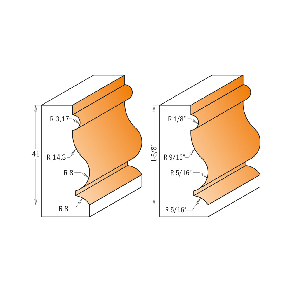 CMT 855.902.11 - 1/2" Shank Moulding Bit With Bearing