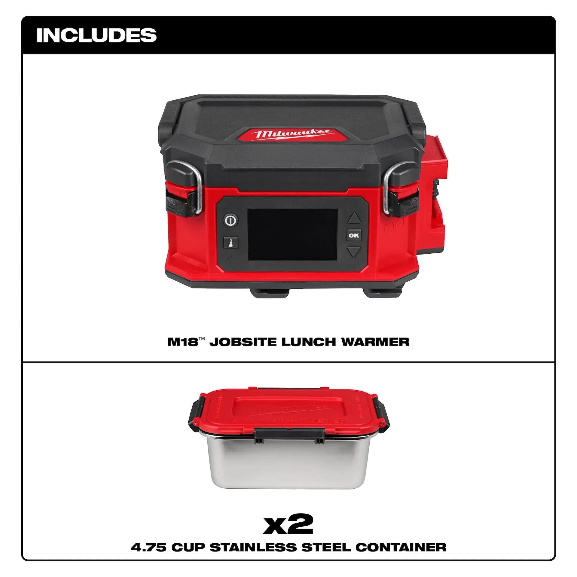 Milwaukee 0811-20 - M18™ PACKOUT Compatible Jobsite Lunch Warmer