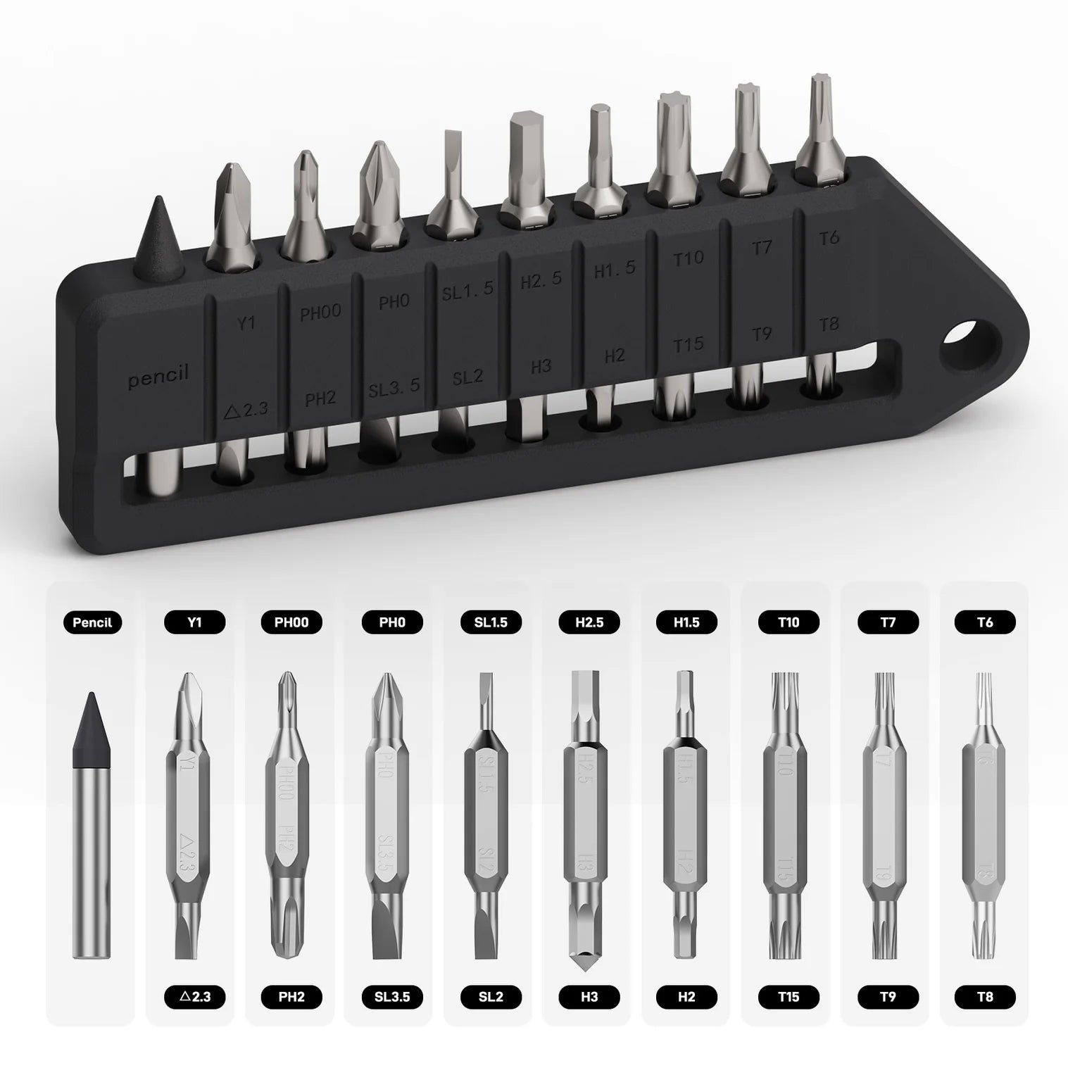 OKNIFE Otacle MBS1 9pc 2-Sided 4mm Hex Bit Screwdriver Set w/ Eternal Pencil Bit