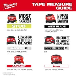 Milwaukee 48-22-1725 - 25ft Compact Tape Measure