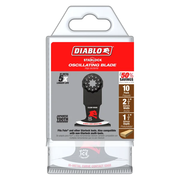 Diablo DOS250JBW10 - 2-1/2" Demo Demon™ Starlock Bi-Metal Oscillating Blades for Clean Wood (10-pk)