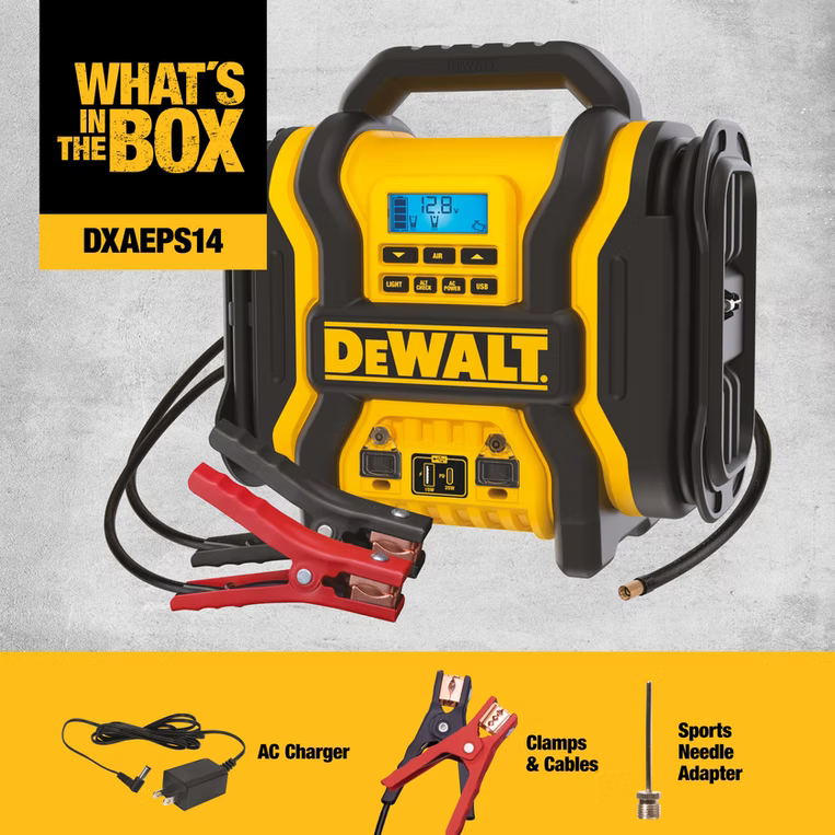 DEWALT DXAEPS14 TYPE 2 - 2000 Peak Amp Jump Starter w/Digital Compressor & Portable Power