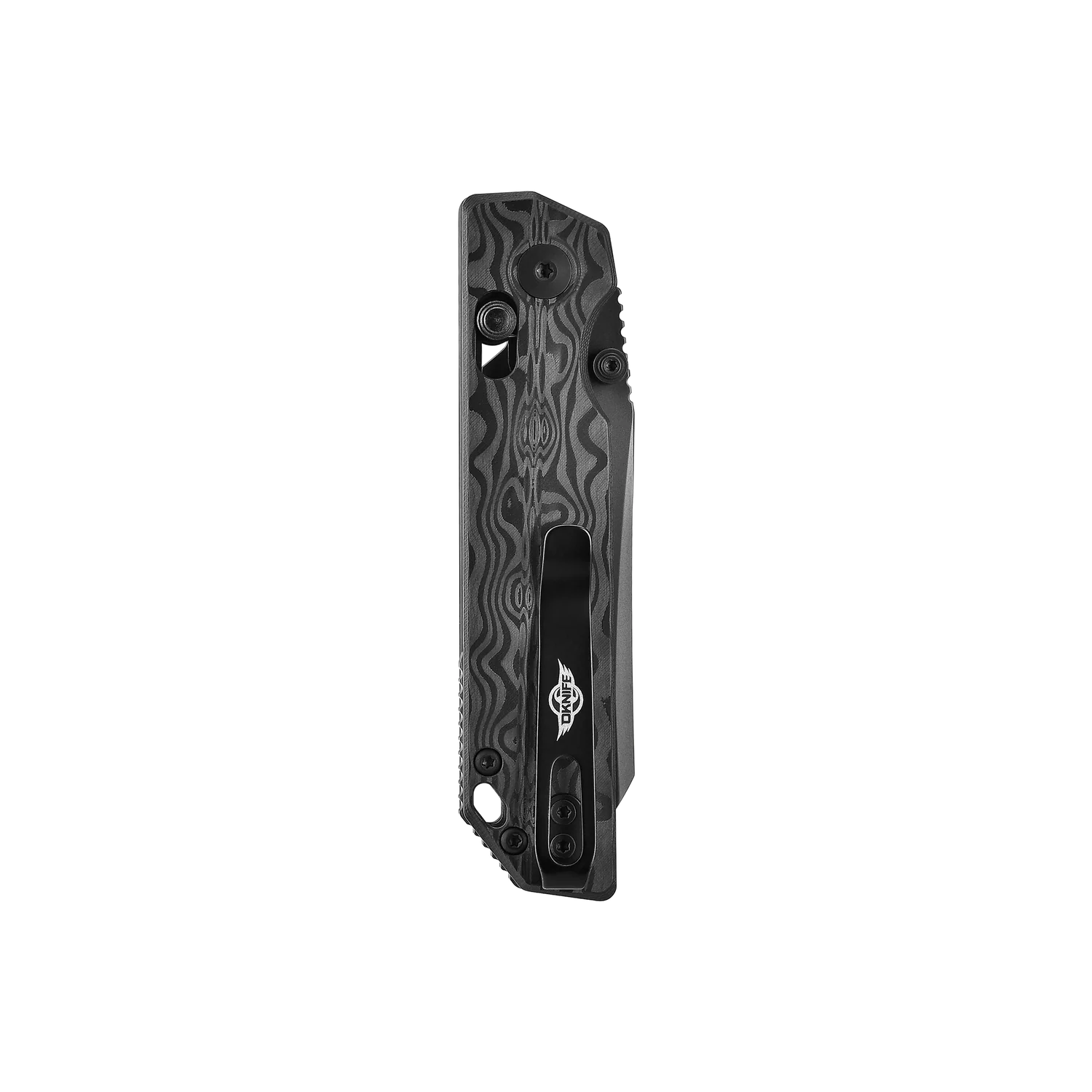 OKNIFE XEN Damascus Carbon Fiber Rail Lock Folding Pocket Knife