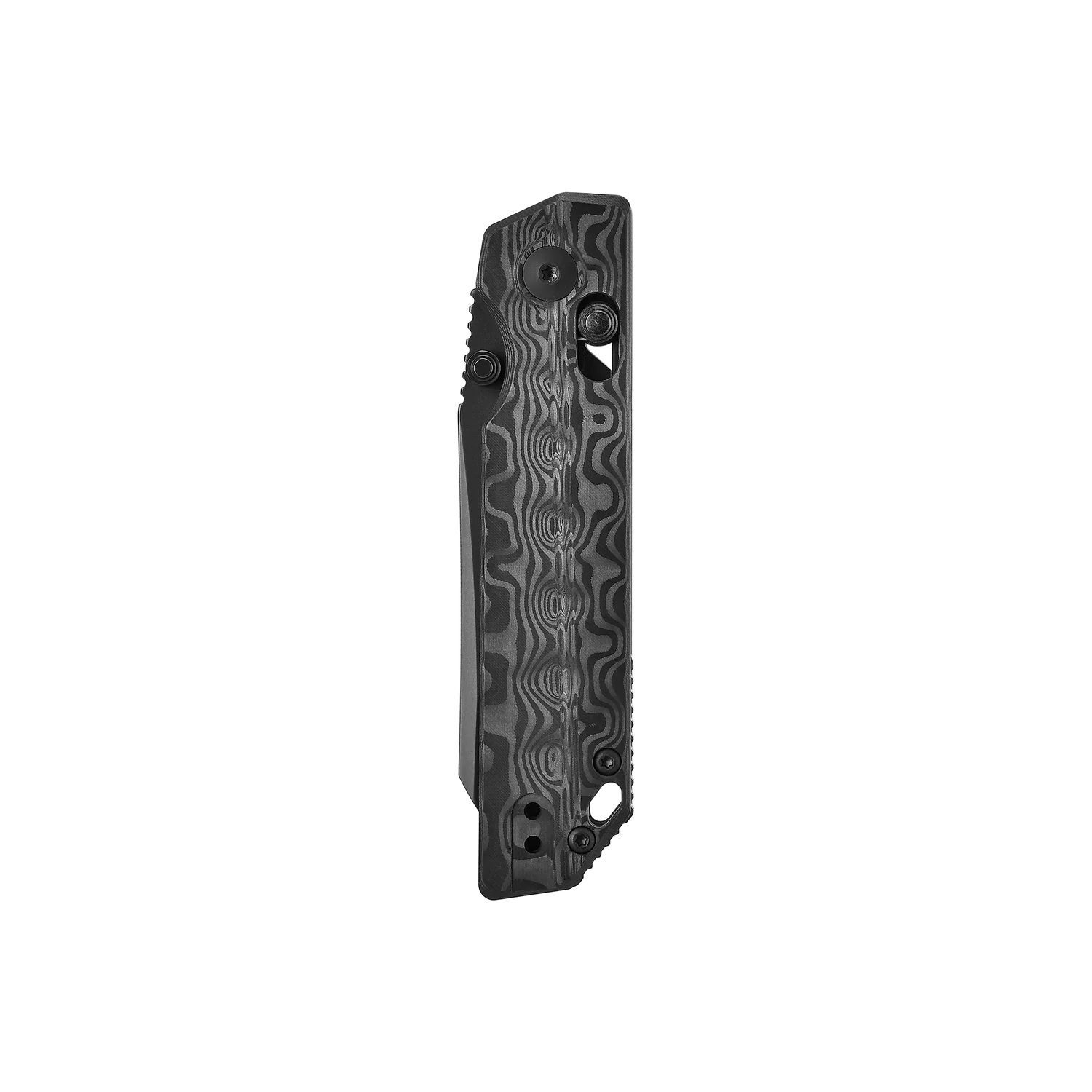 OKNIFE XEN Damascus Carbon Fiber Rail Lock Folding Pocket Knife