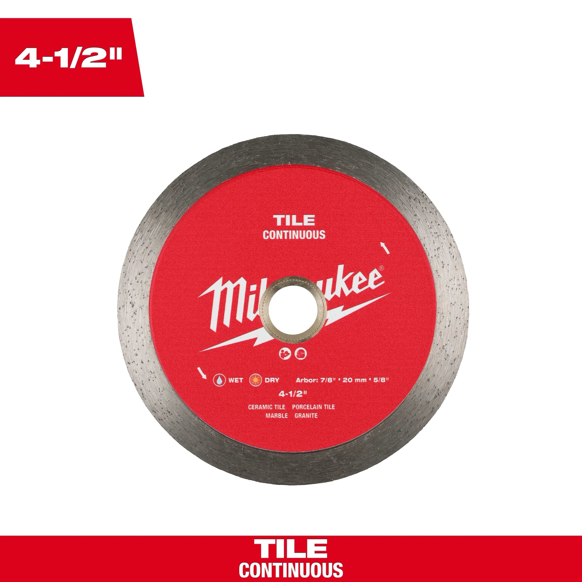 Milwaukee 49-93-9504 - 4-1/2" Continuous Tile Diamond Blade
