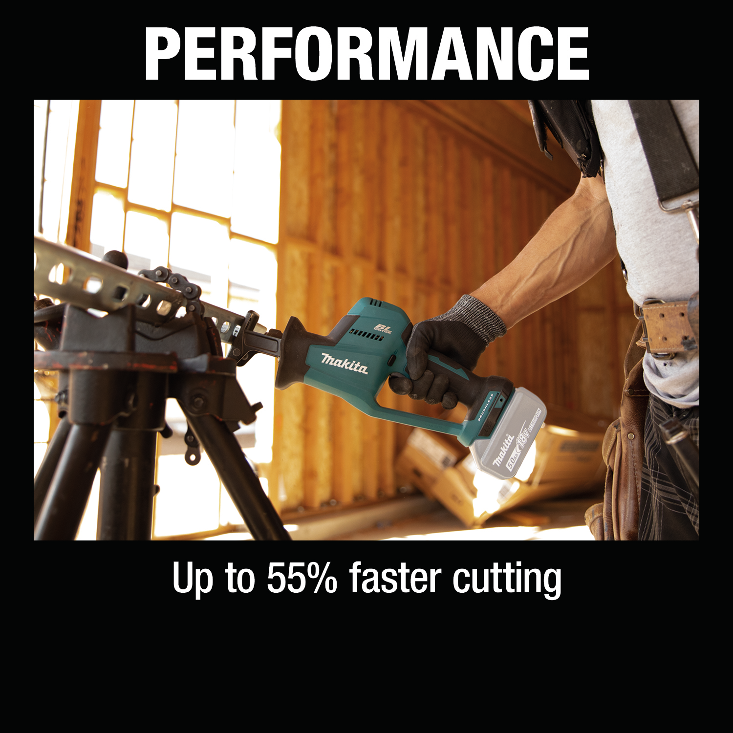 Makita XRJ08Z - 18V LXT® Lithium‑Ion Brushless Cordless Compact One‑Handed Recip Saw