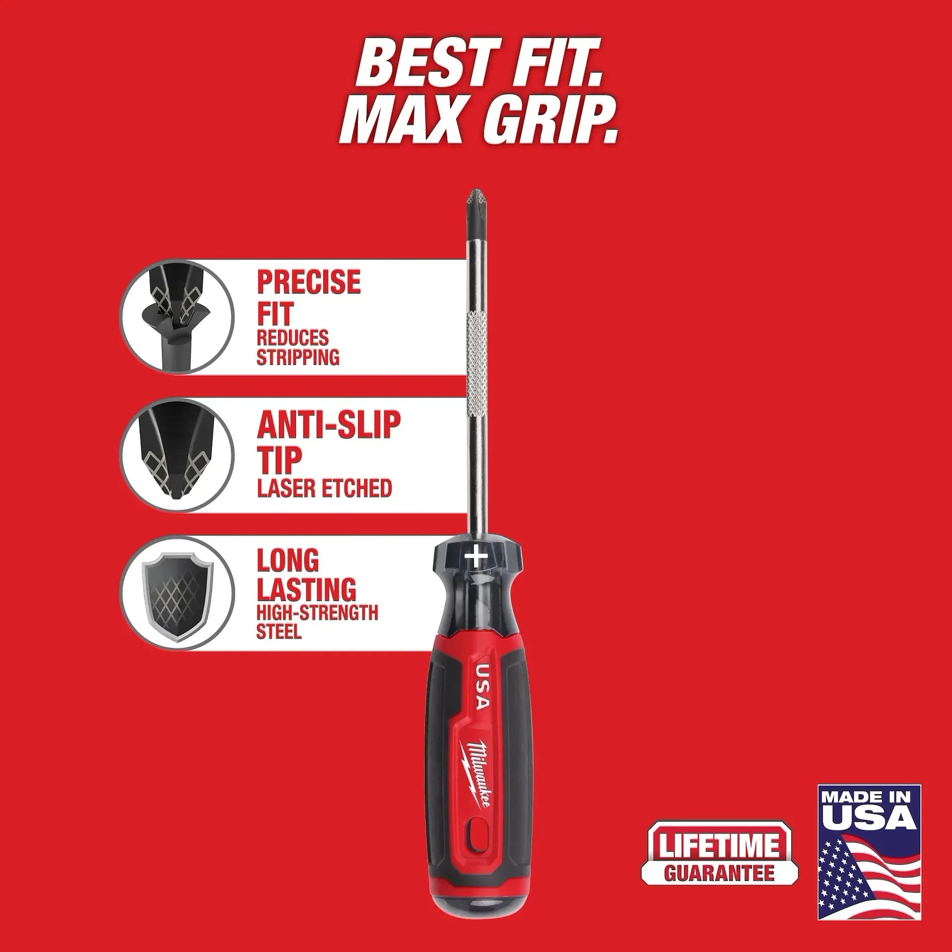 Milwaukee MT200-4 - 4PC Cushion Grip Screwdriver Set (USA)