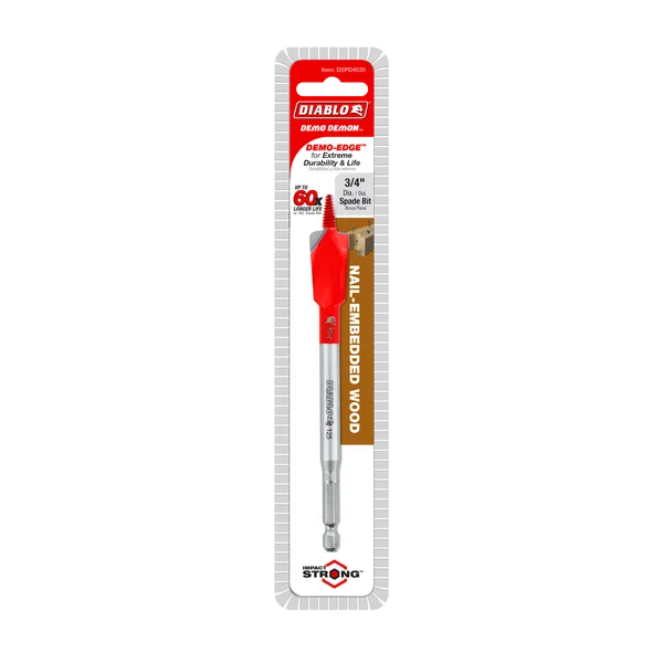 Diablo DSPD4030 - 3/4" x 6" Demo Demon™ Spade Bit for Nail-Embedded Wood