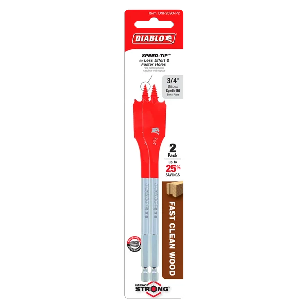 Diablo DSP2090-P2 - 3/4" x 6" Spade Bits for Wood (2-pk)