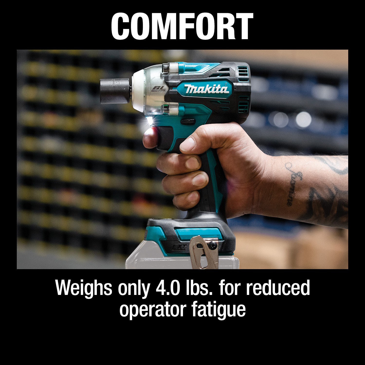 Makita XWT16Z - 18V LXT® Lithium‑Ion Brushless Cordless 4‑Speed 3/8" Drive Impact Wrench
