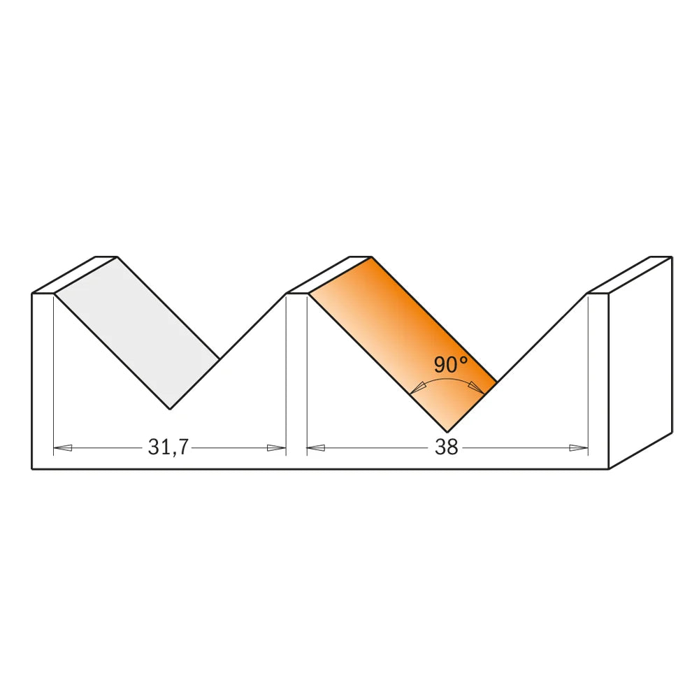 CMT 815.127.11 - 1/2" 90° V-Grooving Router Bit