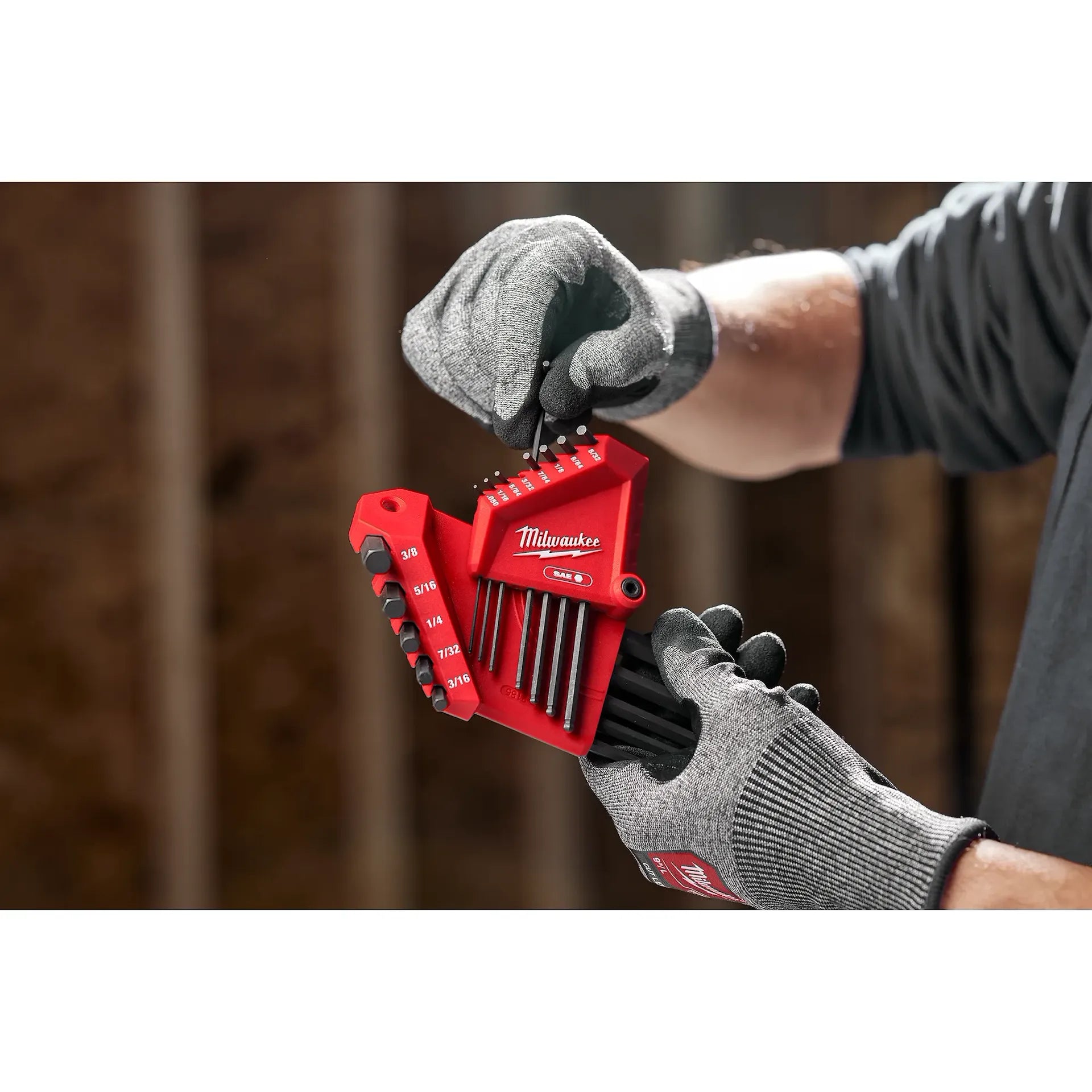 Milwaukee 48-22-2185 - 13-Key Ball End L-Style Hex Key Set - SAE