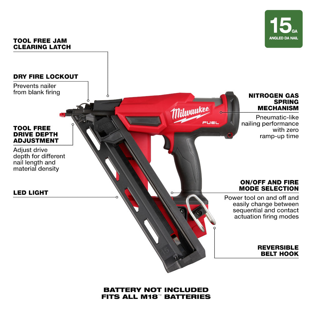 Milwaukee 2839-20 - M18 FUEL™ 15 Gauge Finish Nailer MILWAUKEE