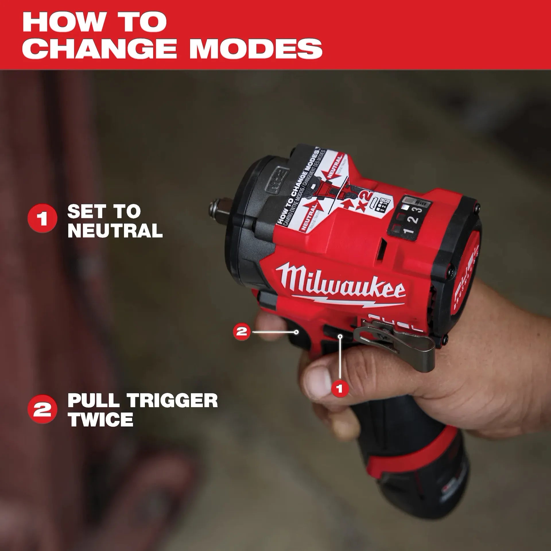 Milwaukee 2563P-20 - M12 FUEL™ Stubby 1/2" Impact Wrench w/ Pin Detent