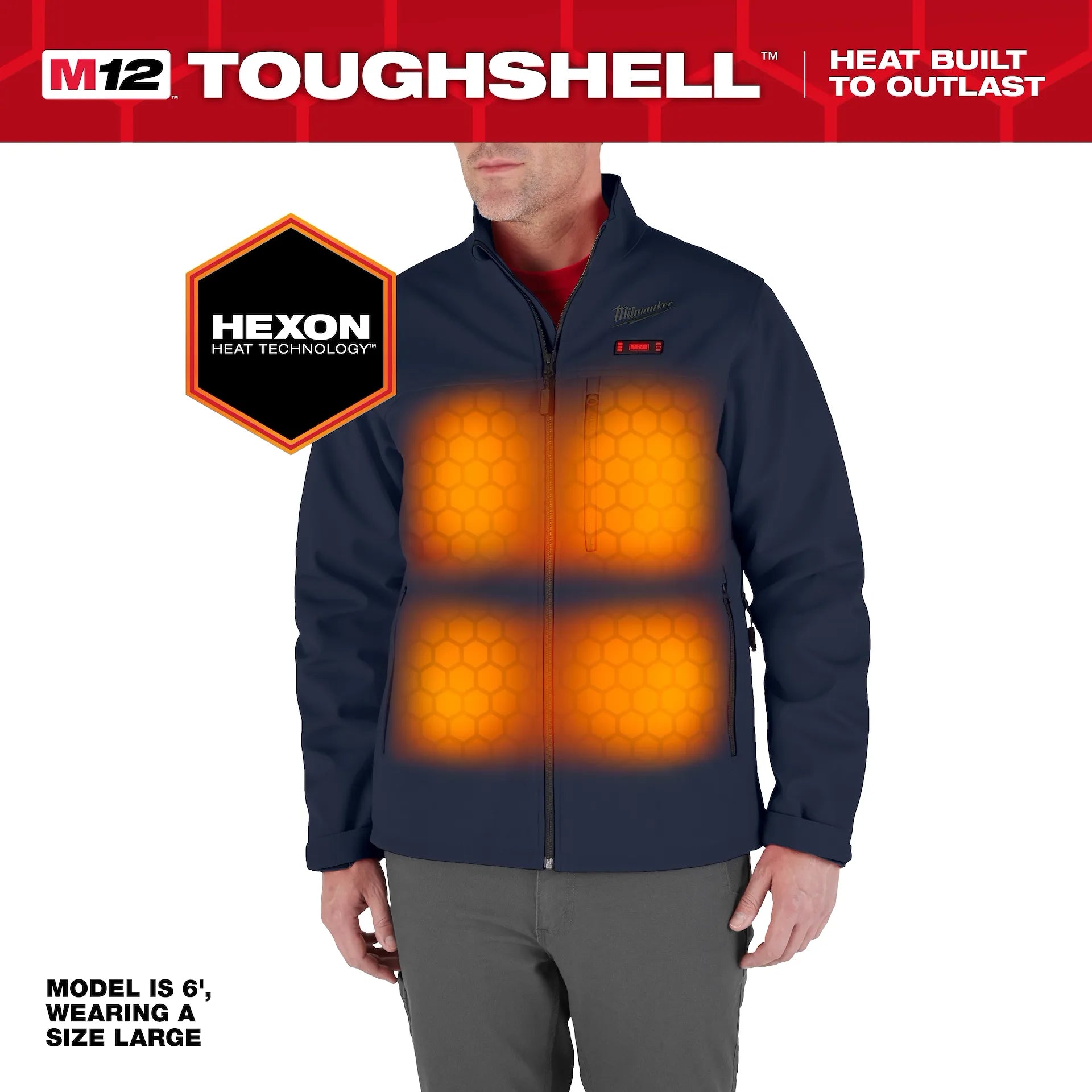 Milwaukee Men's Blue TOUGHSHELL Heated Work Jacket Kit