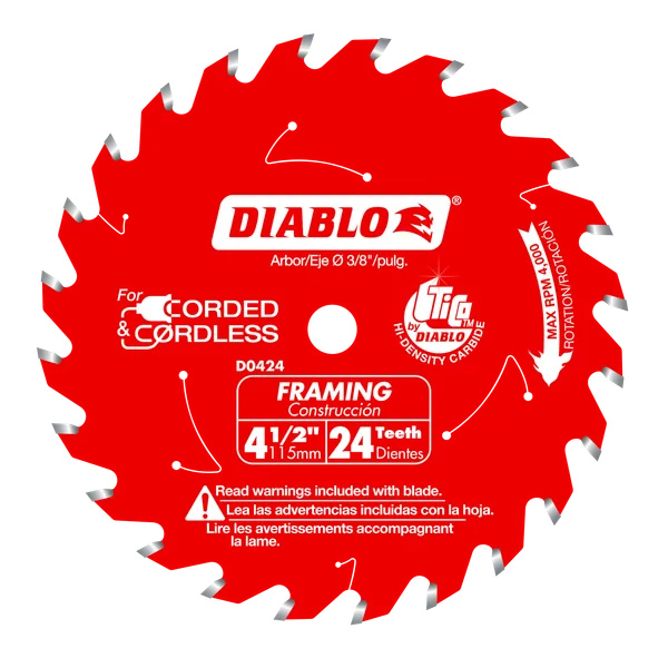 Diablo D0424X - 4-1/2" x 24-Teeth Framing Saw Blade for Wood
