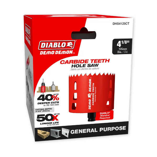Diablo DHS4125CT - 4-1/8" Carbide Teeth Hole Saw for Wood and Metal