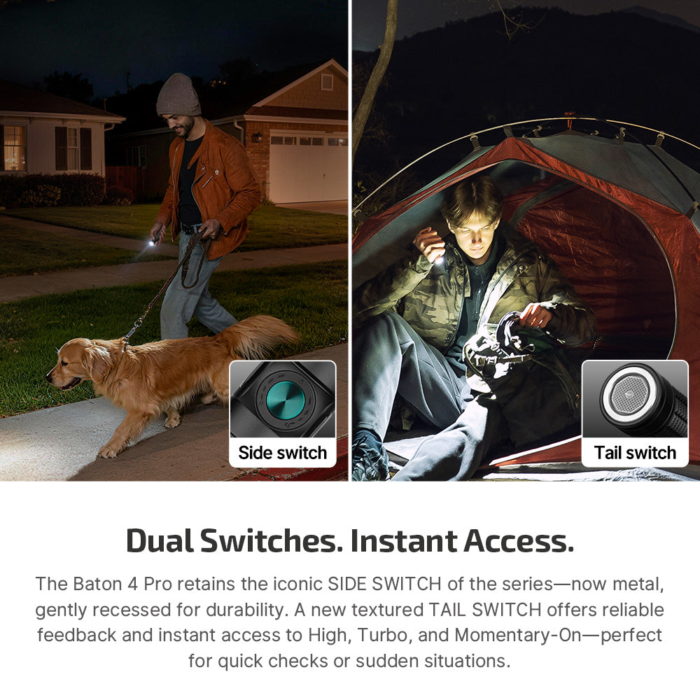 Olight Baton 4 Pro Dual Switch High Lumen Compact EDC Flashlight