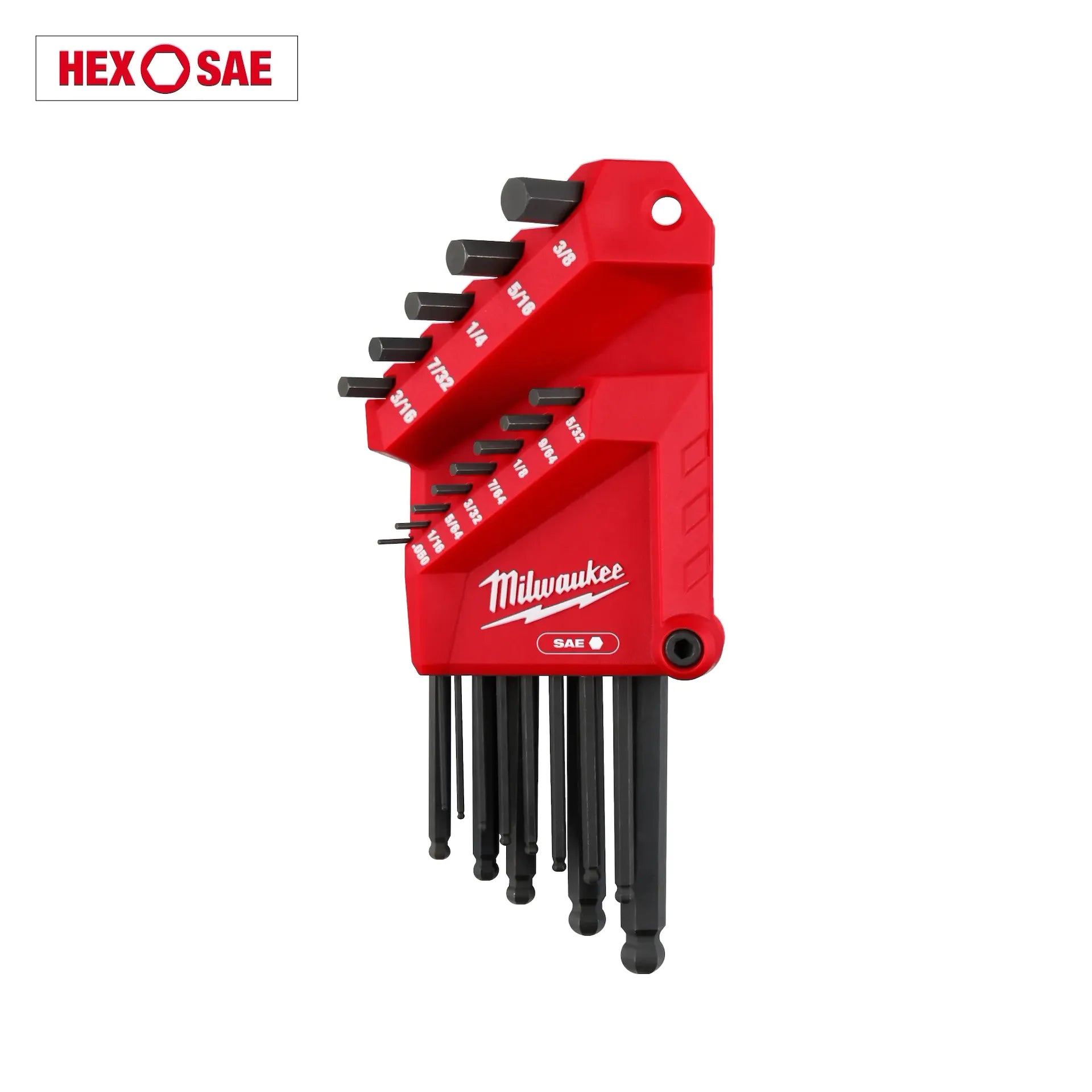 Milwaukee 48-22-2185 - 13-Key Ball End L-Style Hex Key Set - SAE
