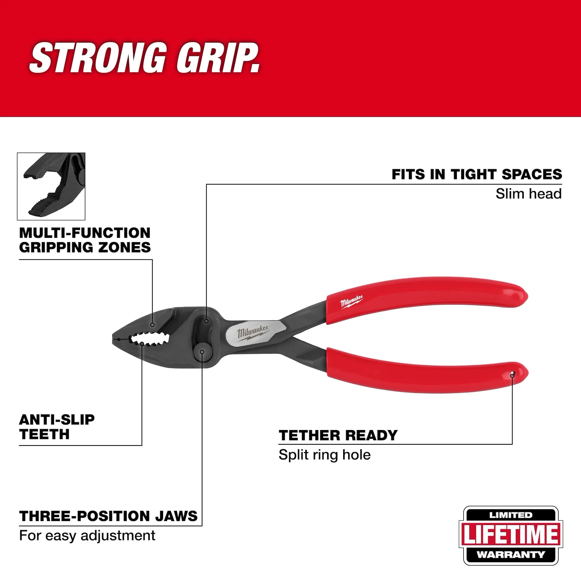 Milwaukee 48-22-6240 - 8" Slip Joint Pliers