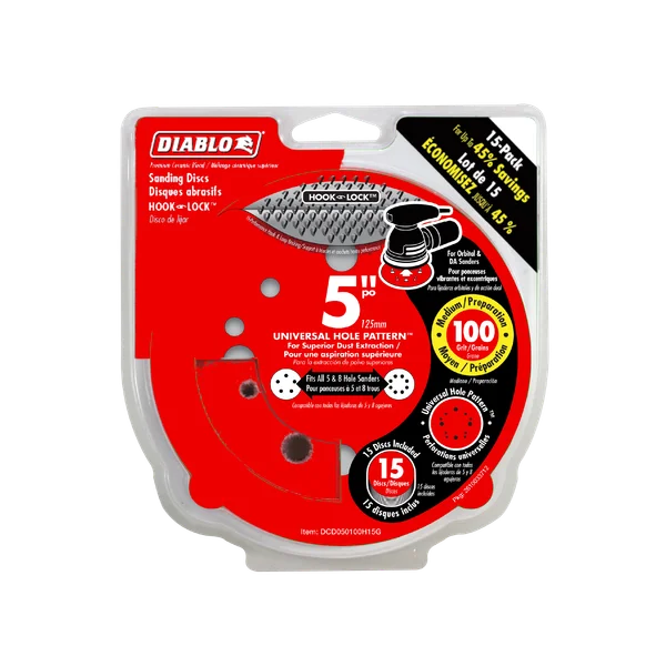 Diablo 5" 100-Grit Hook & Lock™ ROS Sanding Discs