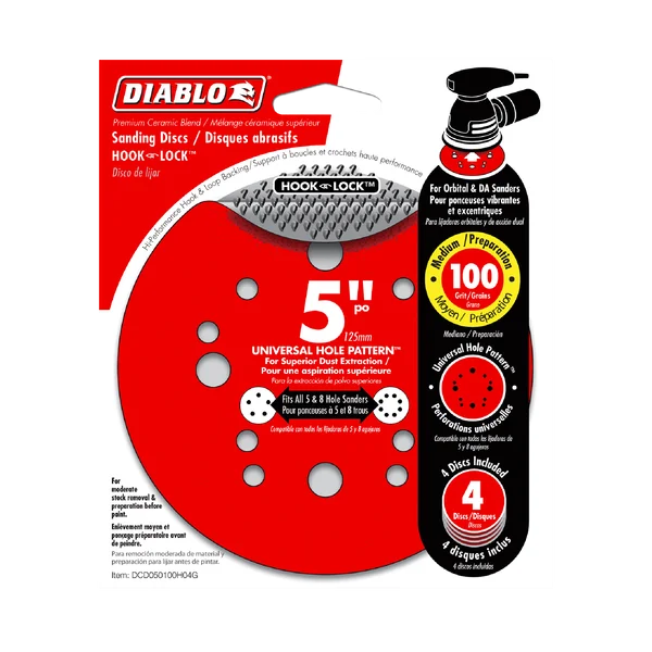 Diablo 5" 100-Grit Hook & Lock™ ROS Sanding Discs