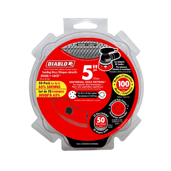 Diablo 5" 100-Grit Hook & Lock™ ROS Sanding Discs