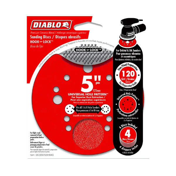 Diablo 5" 120-Grit Hook & Lock™ ROS Sanding Discs