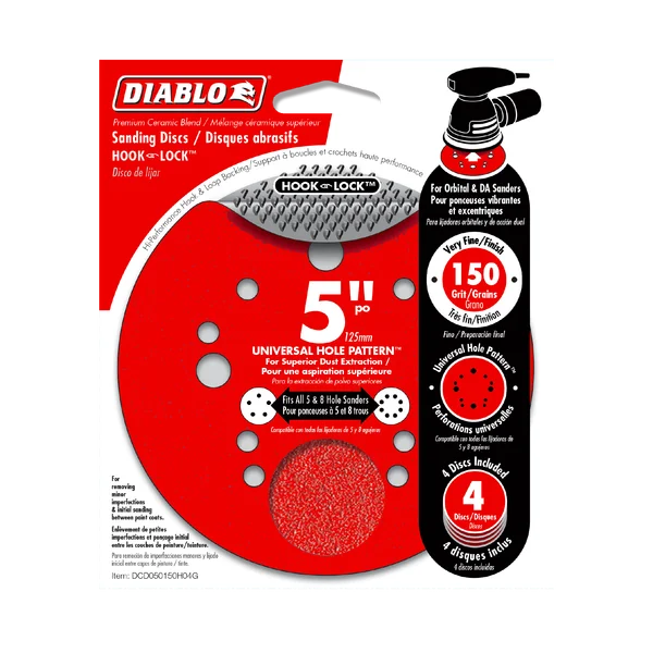 Diablo 5" 150-Grit Hook & Lock™ ROS Sanding Discs