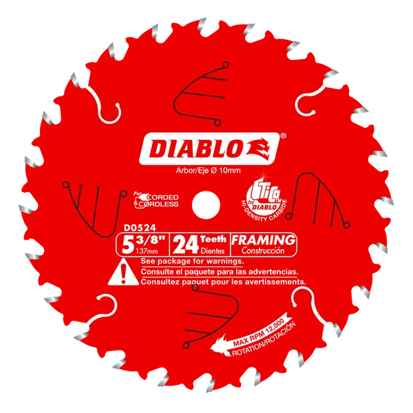 Diablo D0524X - 5-3/8" x 24-Teeth Framing Saw Blade for Wood