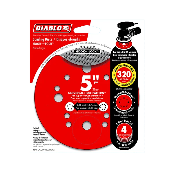 Diablo 5" 320-Grit Hook & Lock™ ROS Sanding Discs