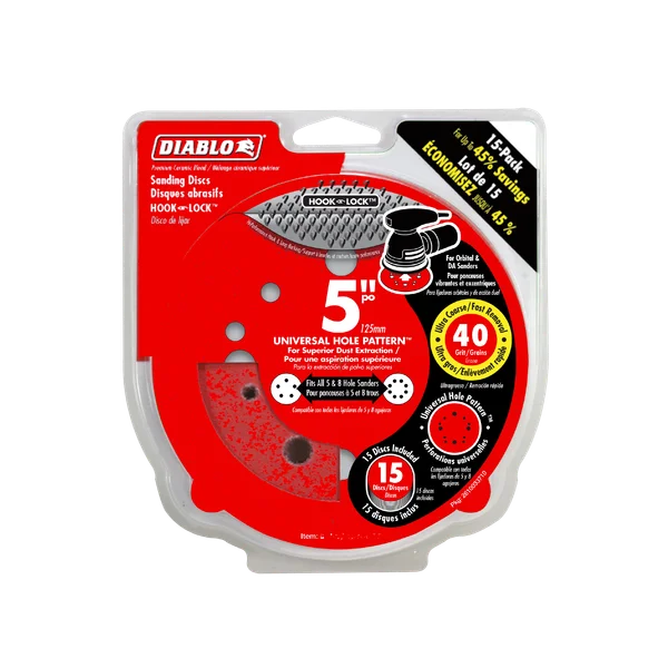 Diablo 5" 40-Grit Hook & Lock™ ROS Sanding Discs