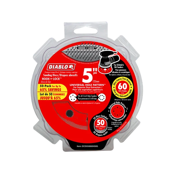 Diablo 5" 60-Grit Hook & Lock™ ROS Sanding Discs