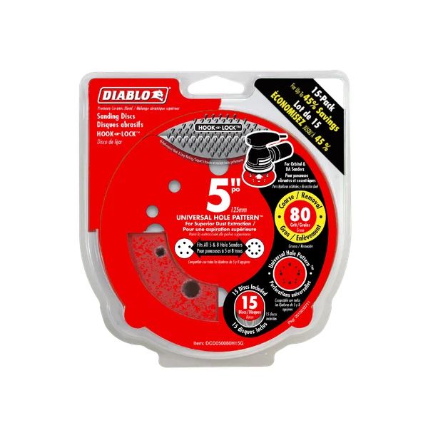 Diablo 5" 80-Grit Hook & Lock™ ROS Sanding Discs